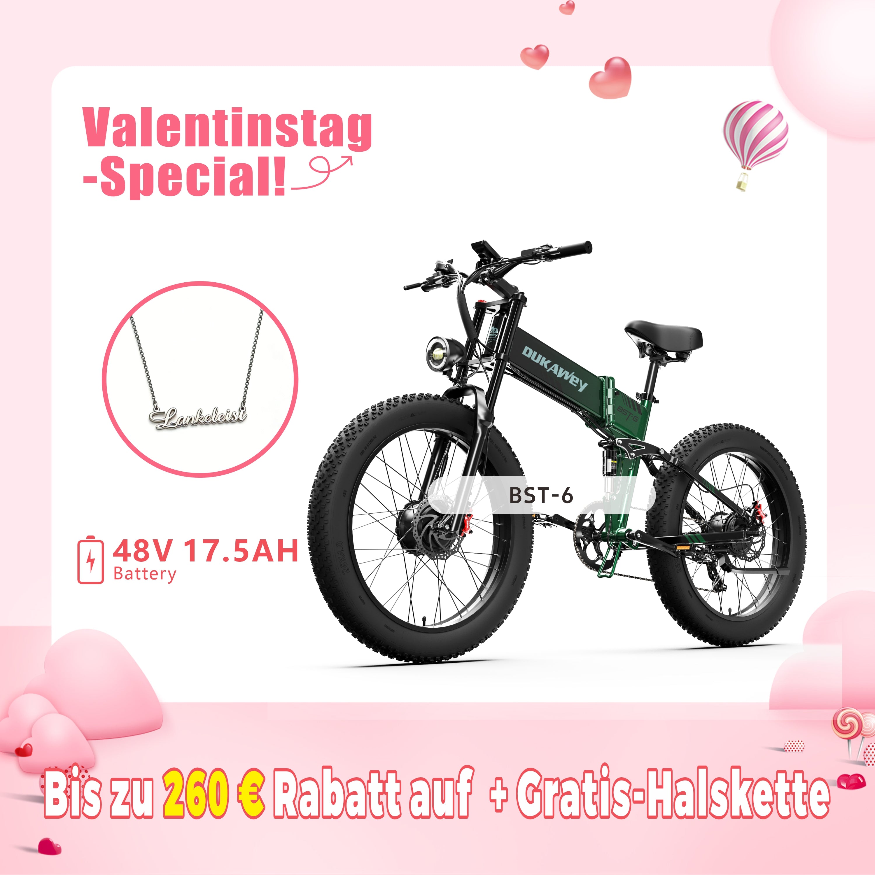 DUKAWEY BST-6 E-Bike mit 170Nm Power & Fatbike-Reifen