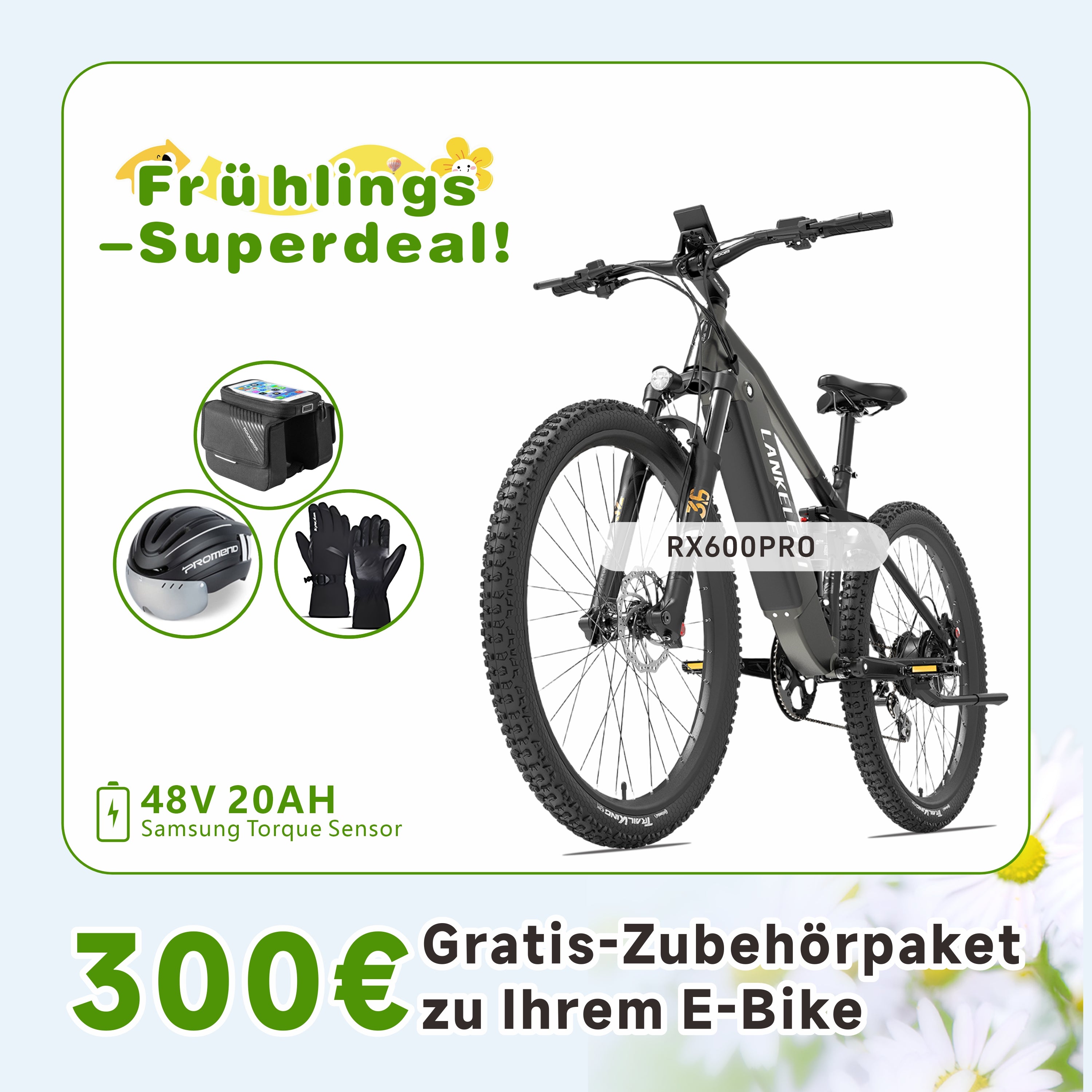 LANKELEISI RX600PRO E-Mountainbike mit Drehmomentsensor
