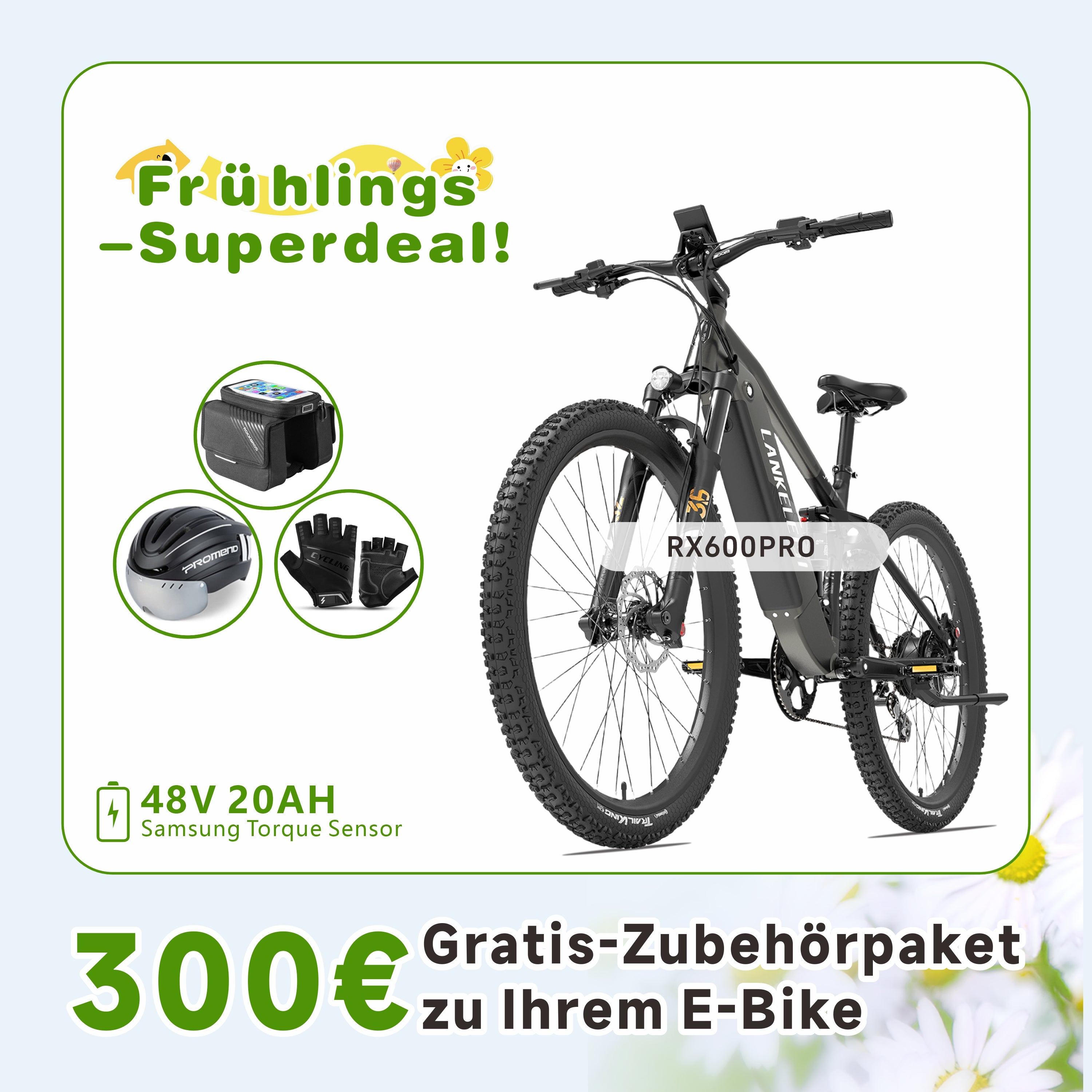 LANKELEISI RX600PRO E-Mountainbike mit Drehmomentsensor