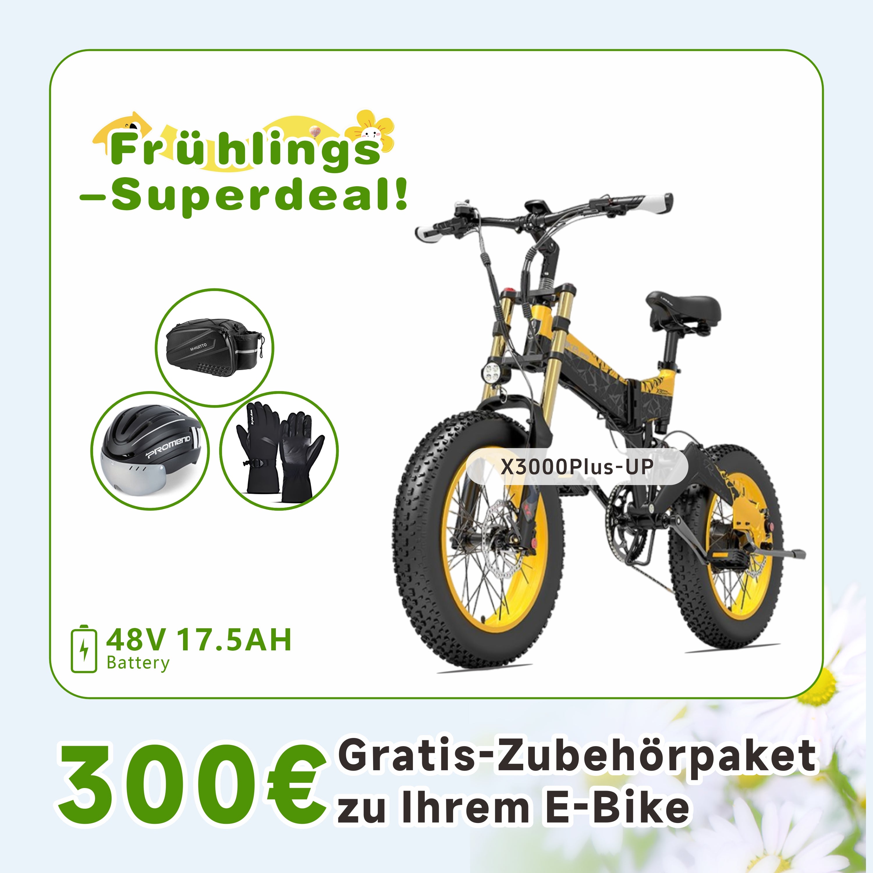 LANKELEISI X3000Plus-UP E-Mountainbike Klapprad