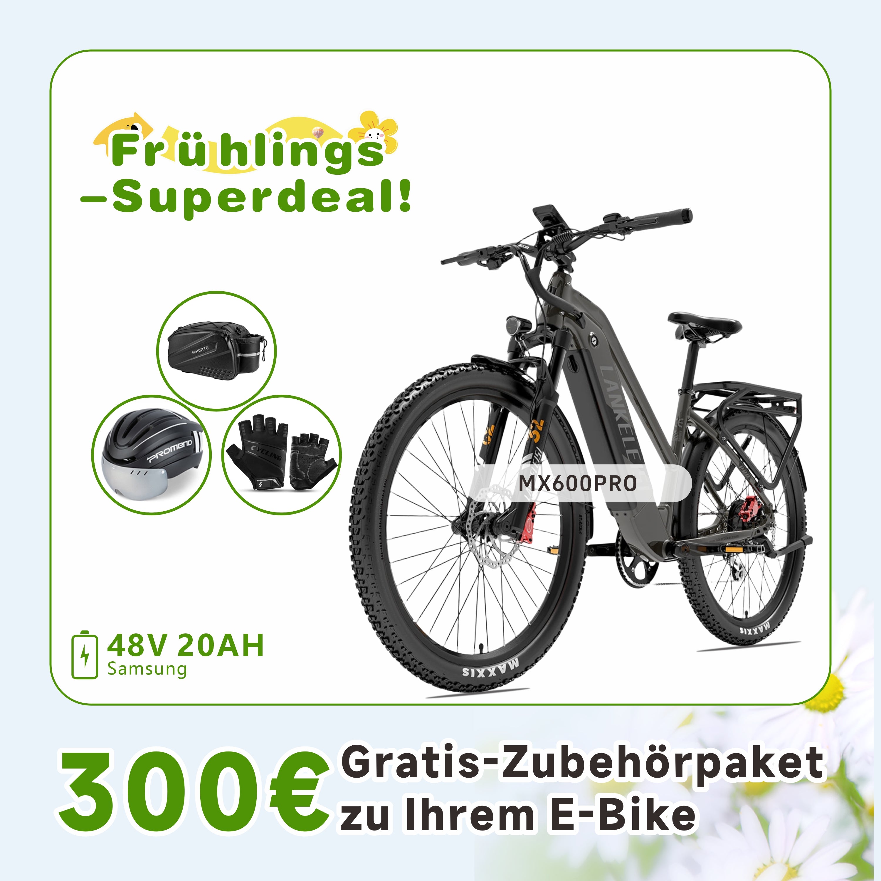 LANKELEISI MX600PRO E-Mountainbike 27,5 Zoll