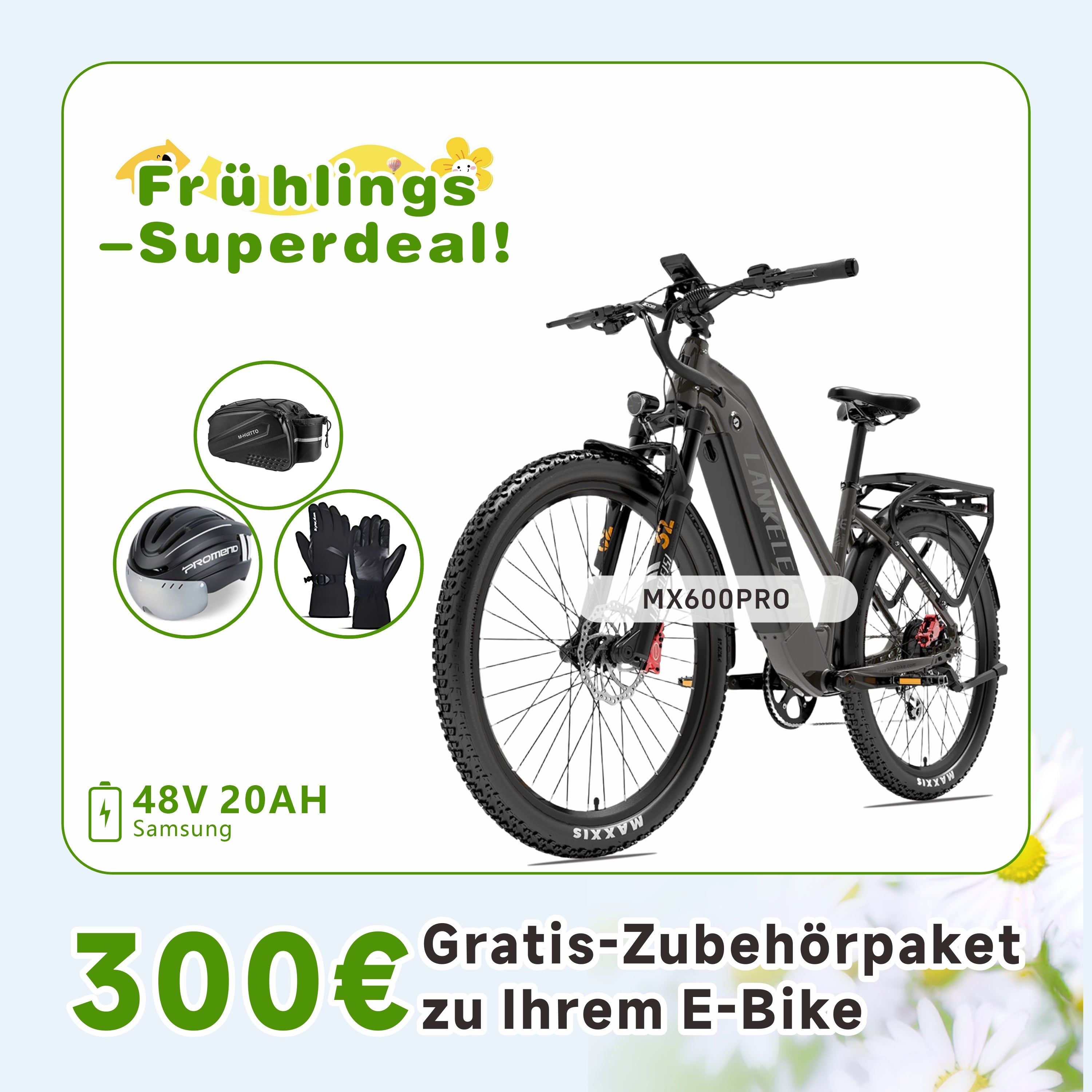 LANKELEISI MX600PRO E-Mountainbike 27,5 Zoll