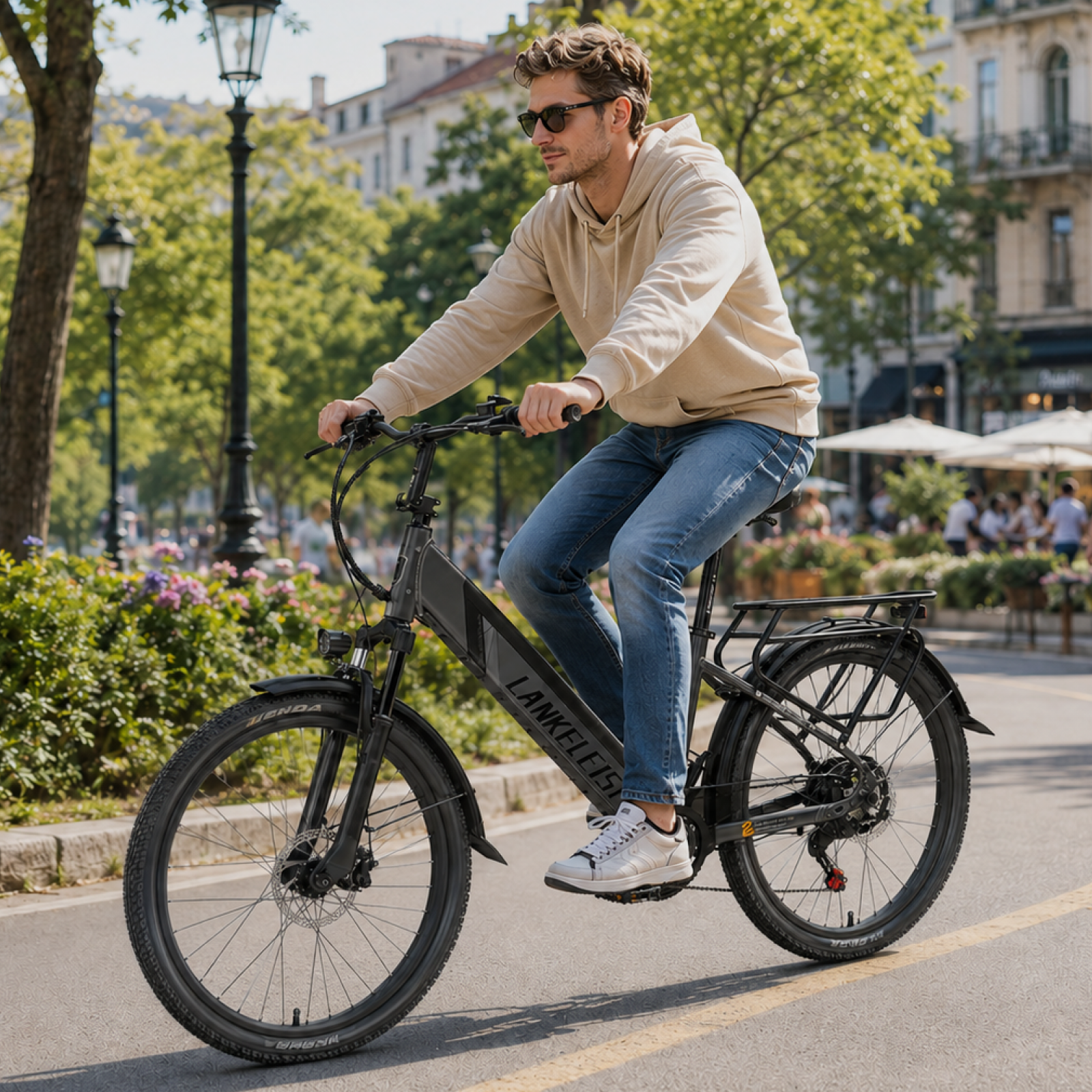 Radsportfahrrad LANKELEISI ES500PRO von lankeleisi-bikes mit schwarzem Rahmen und Mountainbike-Design