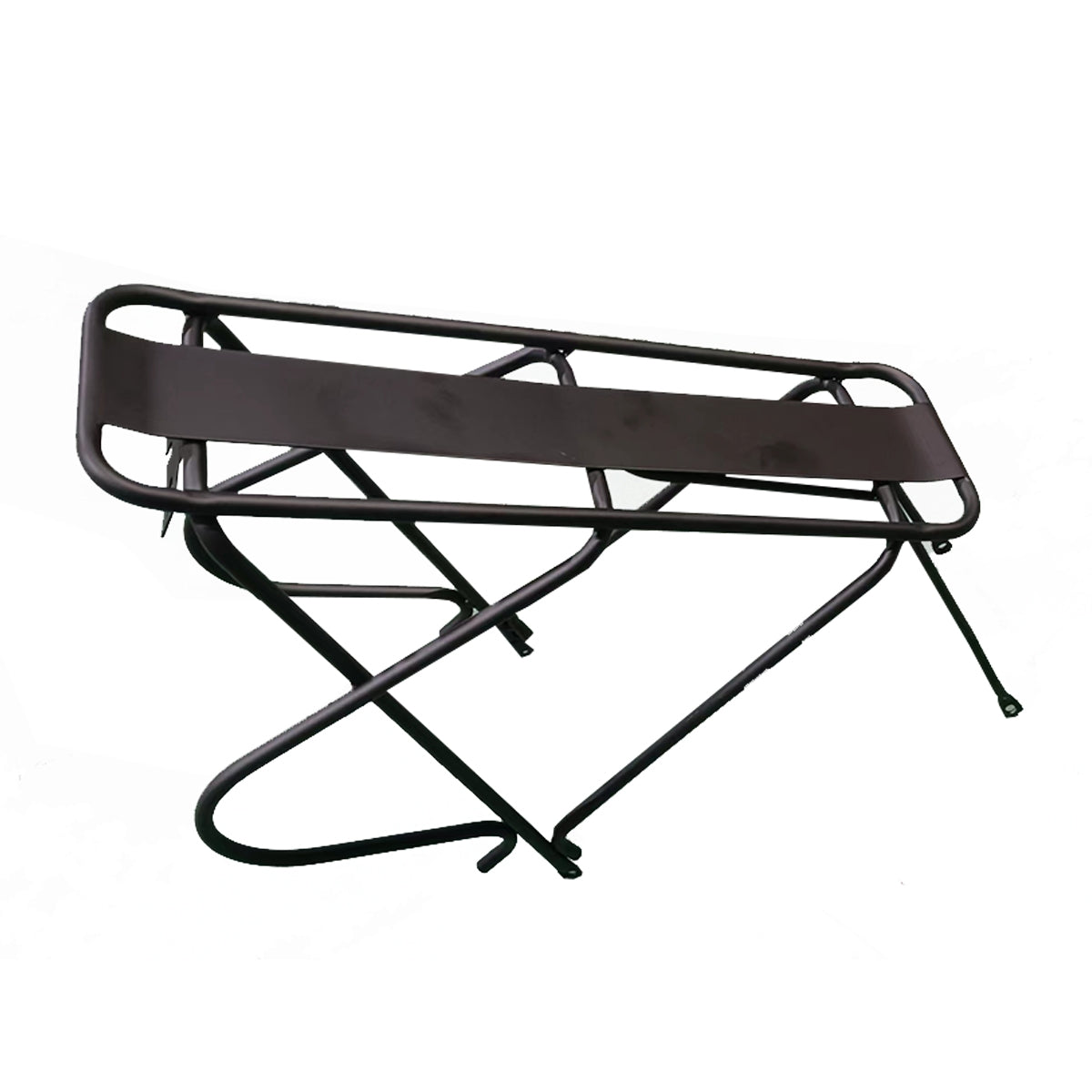 Hinterer Fahrrad-Gepäckträger von LANKELEISI-DE, robustes Metall, passend für City- und Trekkingräder, zeigt die Montage an einem Fahrrad.