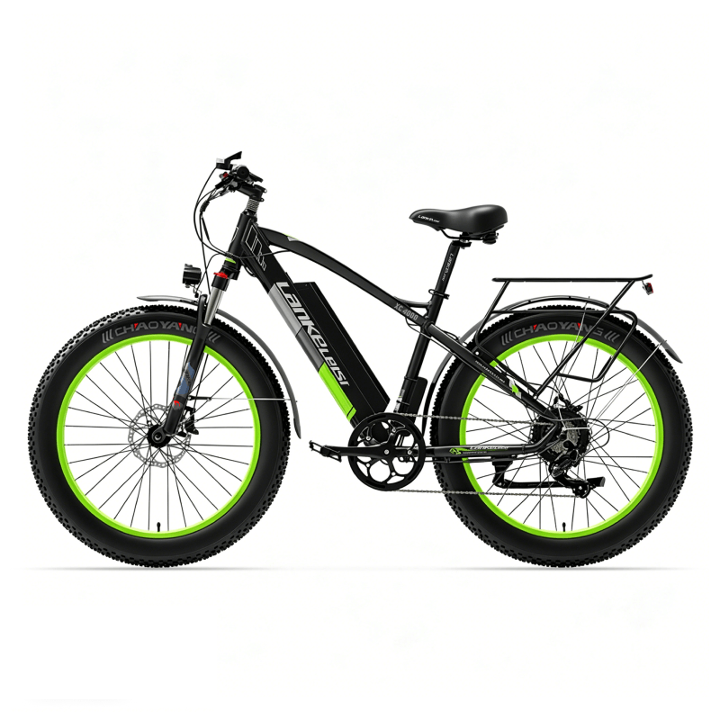 Elektryisches Mountainbike LANKELEISI XC4000 von lankeleisi-bikes, schwarzes Fahrrad mit robustem Rahmen und Federung