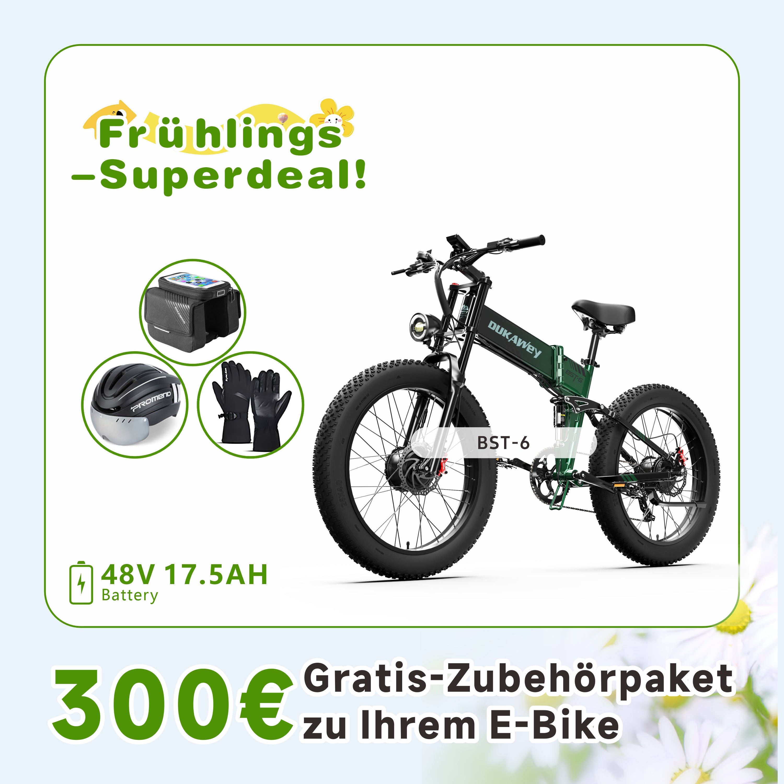 DUKAWEY BST-6 E-Bike mit 170Nm Power & Fatbike-Reifen