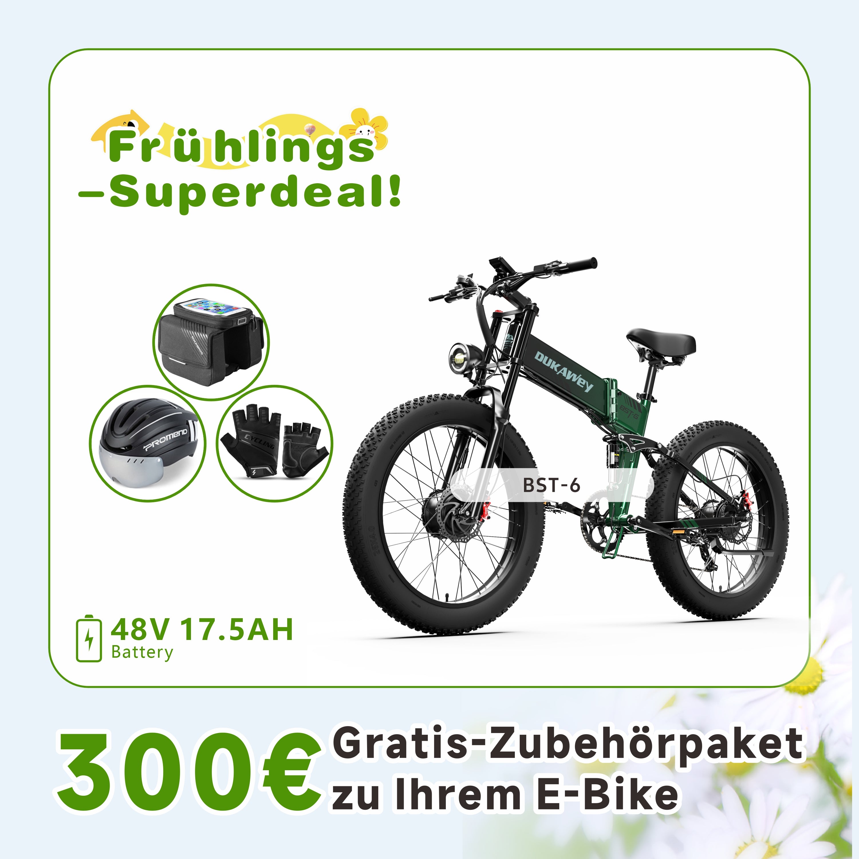 DUKAWEY BST-6 E-Bike mit 170Nm Power & Fatbike-Reifen