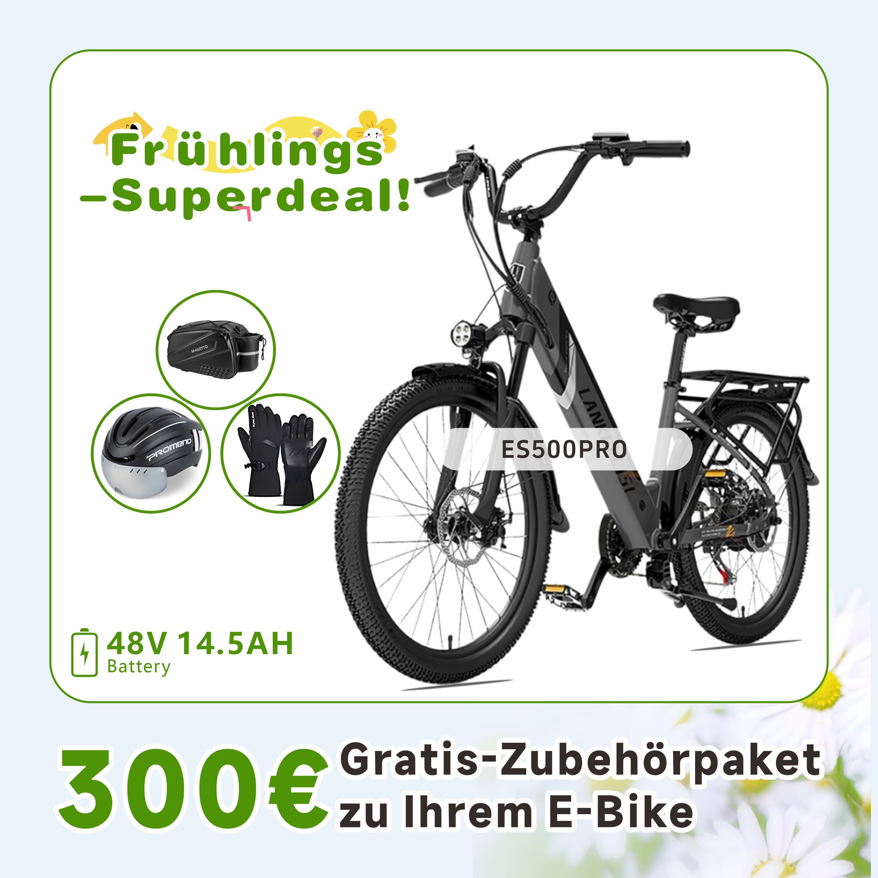 [Vorverkauf] LANKELEISI ES500PRO City E-Bike 24 Zoll