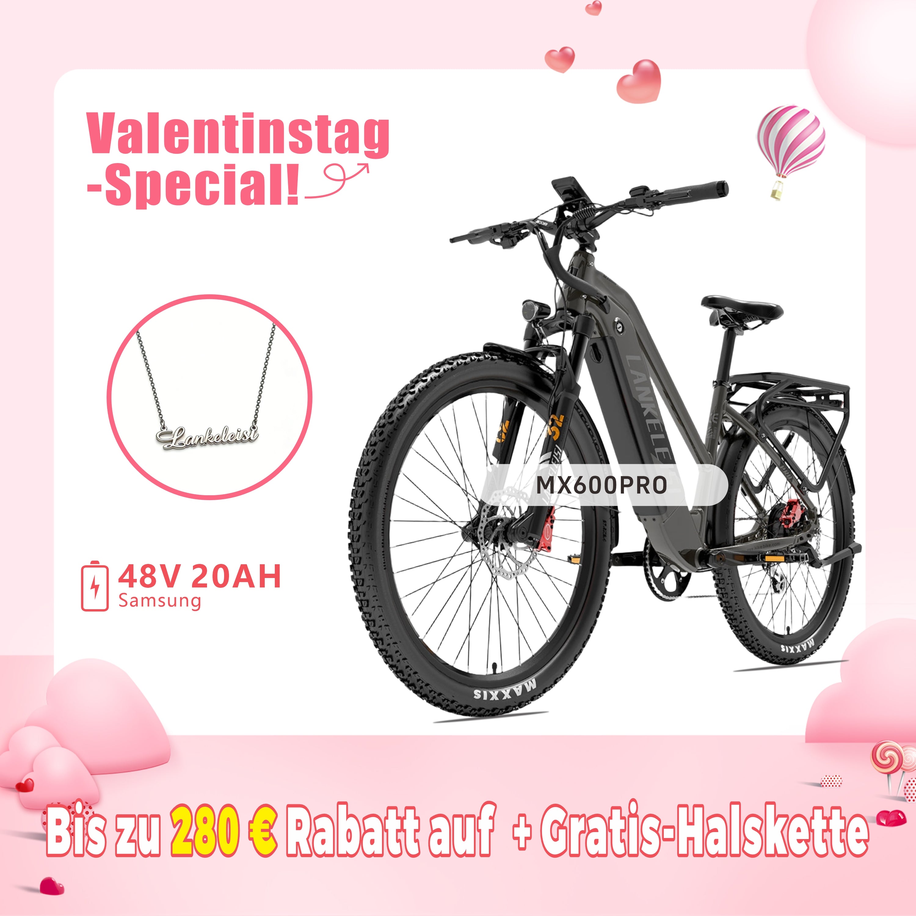 LANKELEISI MX600PRO E-Mountainbike 27,5 Zoll