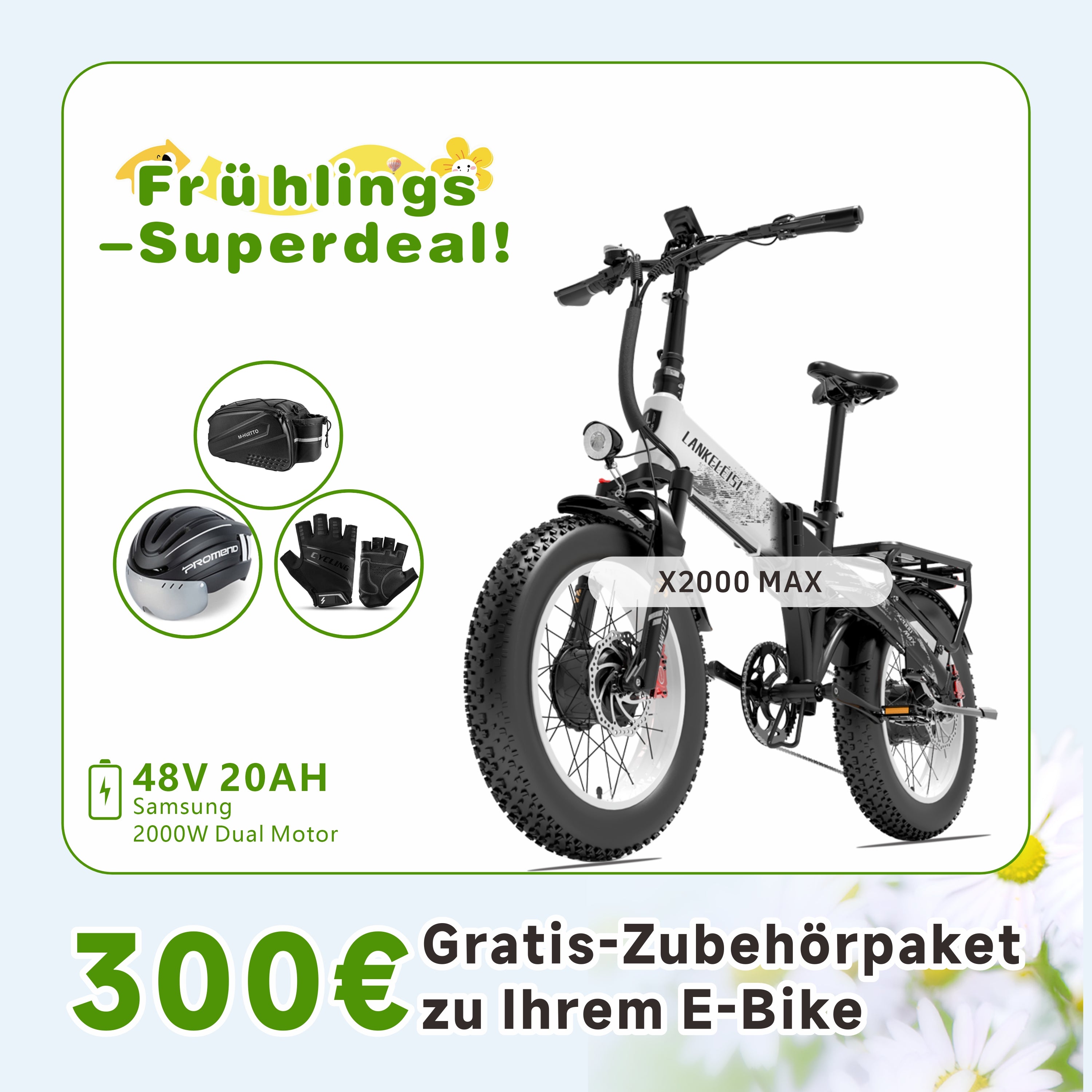 LANKELEISI X2000 Max Klapprad E-Bike
