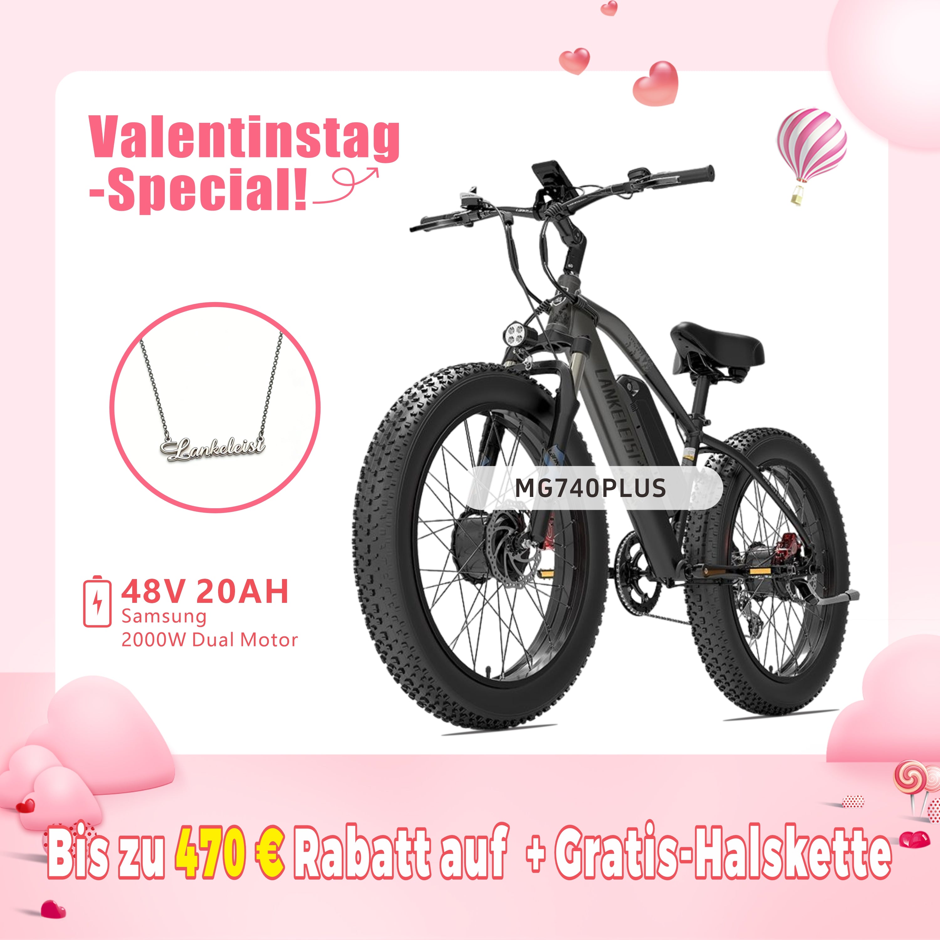 LANKELEISI MG740PLUS E-Mountainbike Fatbike