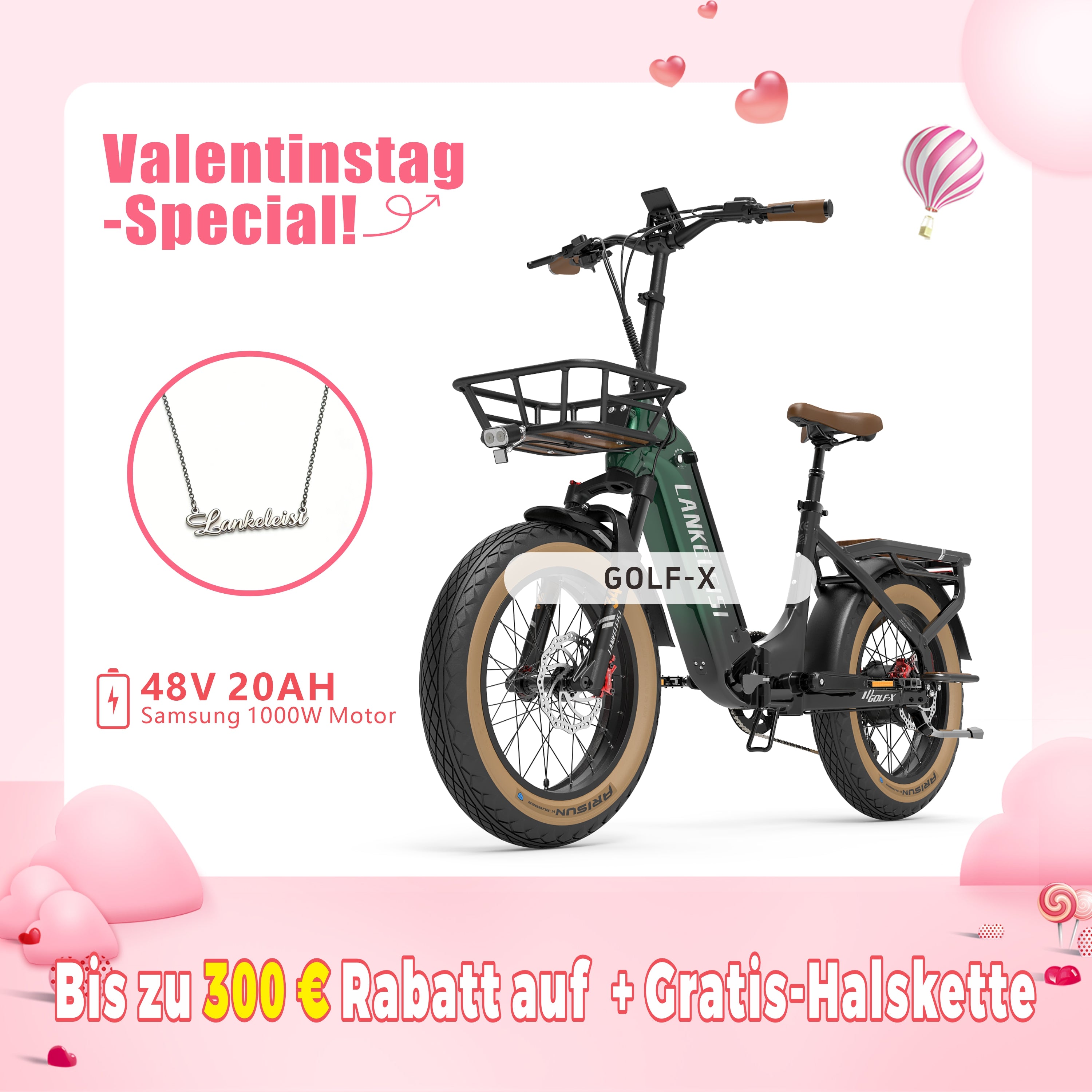 [Vorverkauf] LANKELEISI GOLF-X Tiefeinsteiger City E-Bike Klapprad