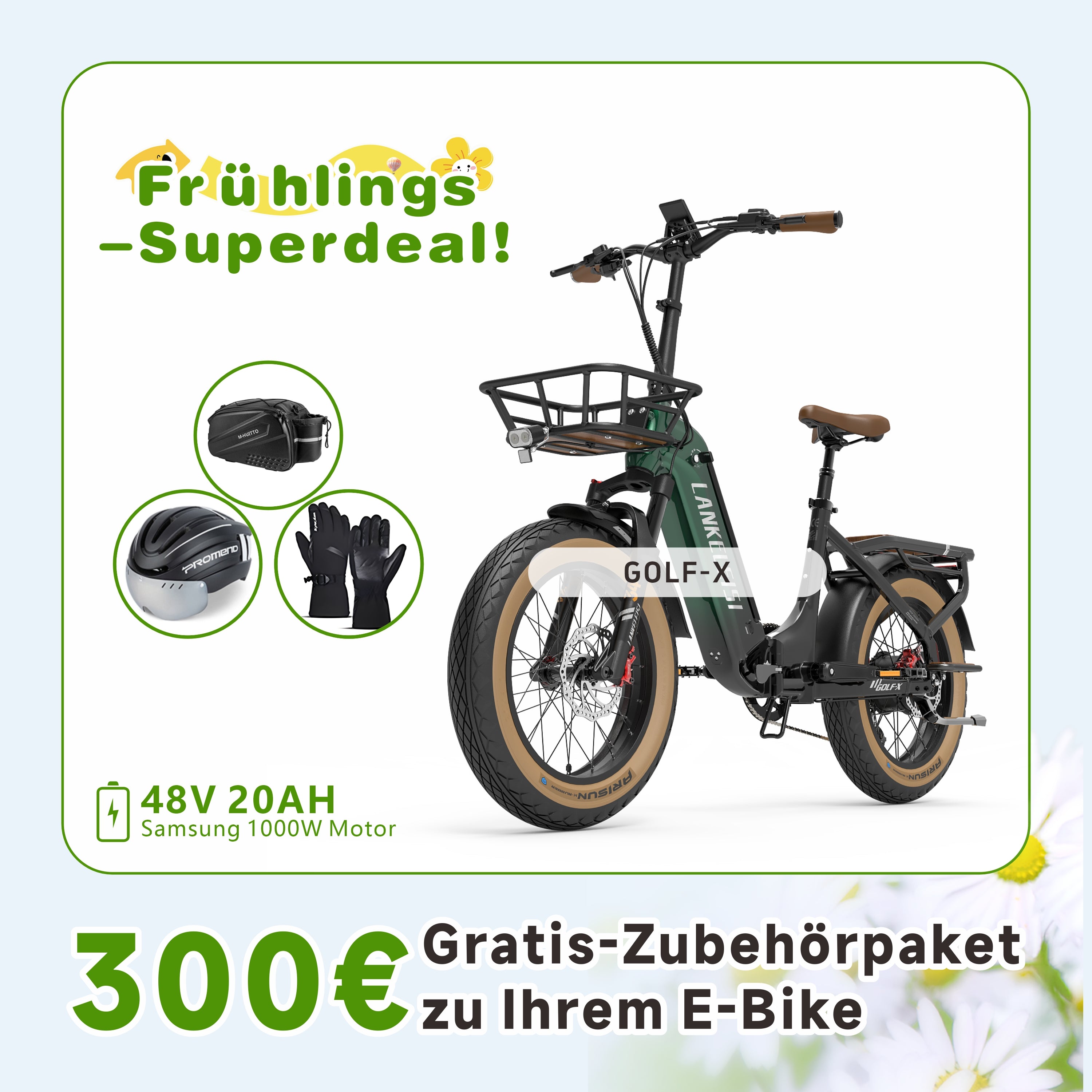 LANKELEISI GOLF-X Tiefeinsteiger City E-Bike Klapprad  (Neu)