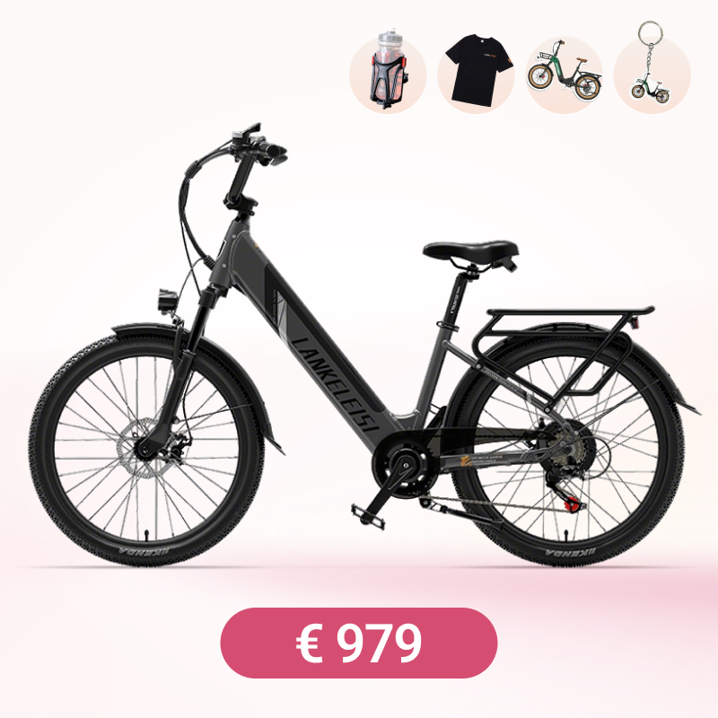 Leichtes LANKELEISI ES500PRO City E-Bike mit 24 Zoll Reifen und modernem Design, ideal für den Stadtverkehr.