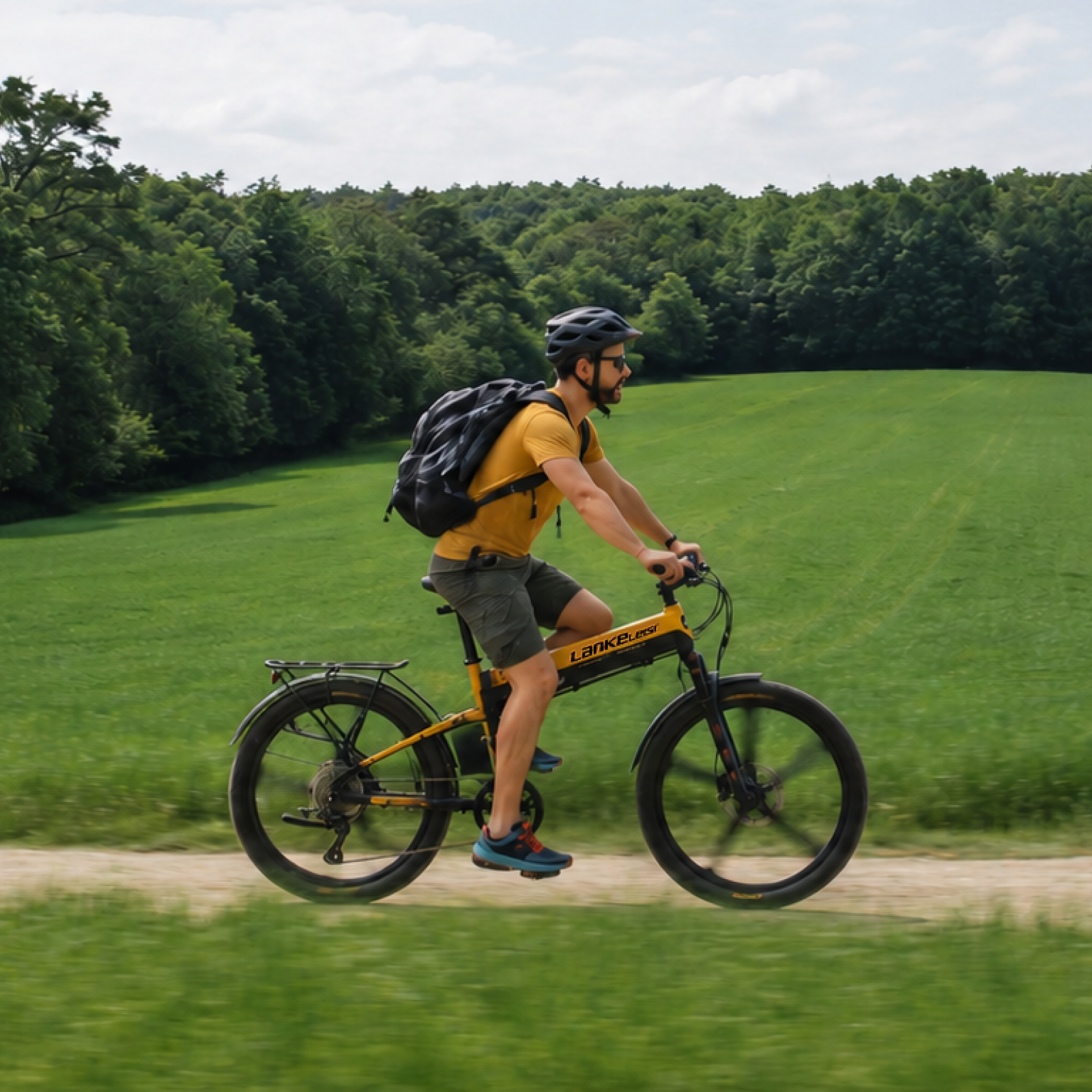 LANKELEISI XT750 Sports E-Bike in Grün mit sportlichem Design und robustem Rahmen, ideal für urbane Fahrten und Freizeit.