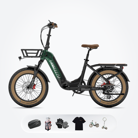 Elektrisches Fahrrad LANKELEISI GOLF-X, schwarz mit robustem Rahmen und Komfortsattel, geeignet für urbane Fahrten und Freizeit.
