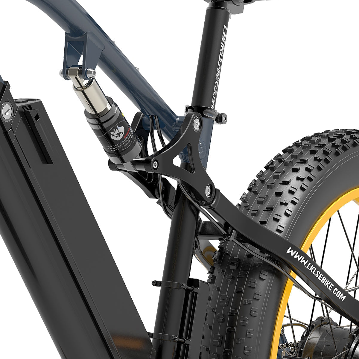 LANKELEISI RV700 Explorer electric hunting bike with sturdy frame, fat tires, and mountain bike features for outdoor adventures.