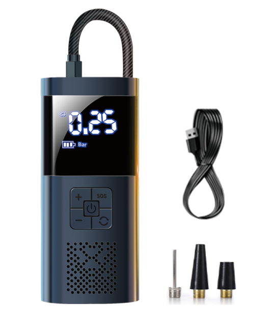 Kabellose Powerbank-Autoluftpumpe von LANKELEISI-DE mit digitalem Display und kompaktem Design für unterwegs